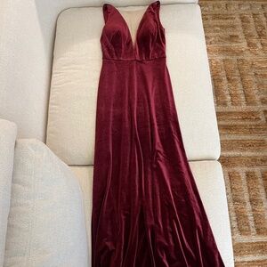 Jenny Yoo Logan Dress (Size S, Dark Berry)